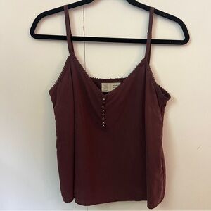 Anthropologie Burgundy Blouse Tank Top